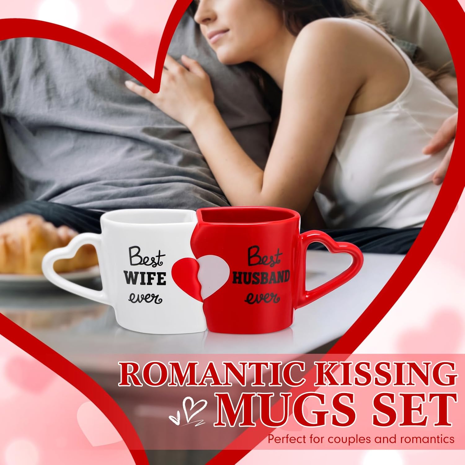 2 Pcs Engagement Gifts for Couple Wife and Husband Gifts Valentines Couple Coffee Mugs 2026 Ceramic Wedding Gift with Gift Box for His and Her Mr with Mrs Bride Groom Friend Housewarming - Image 5