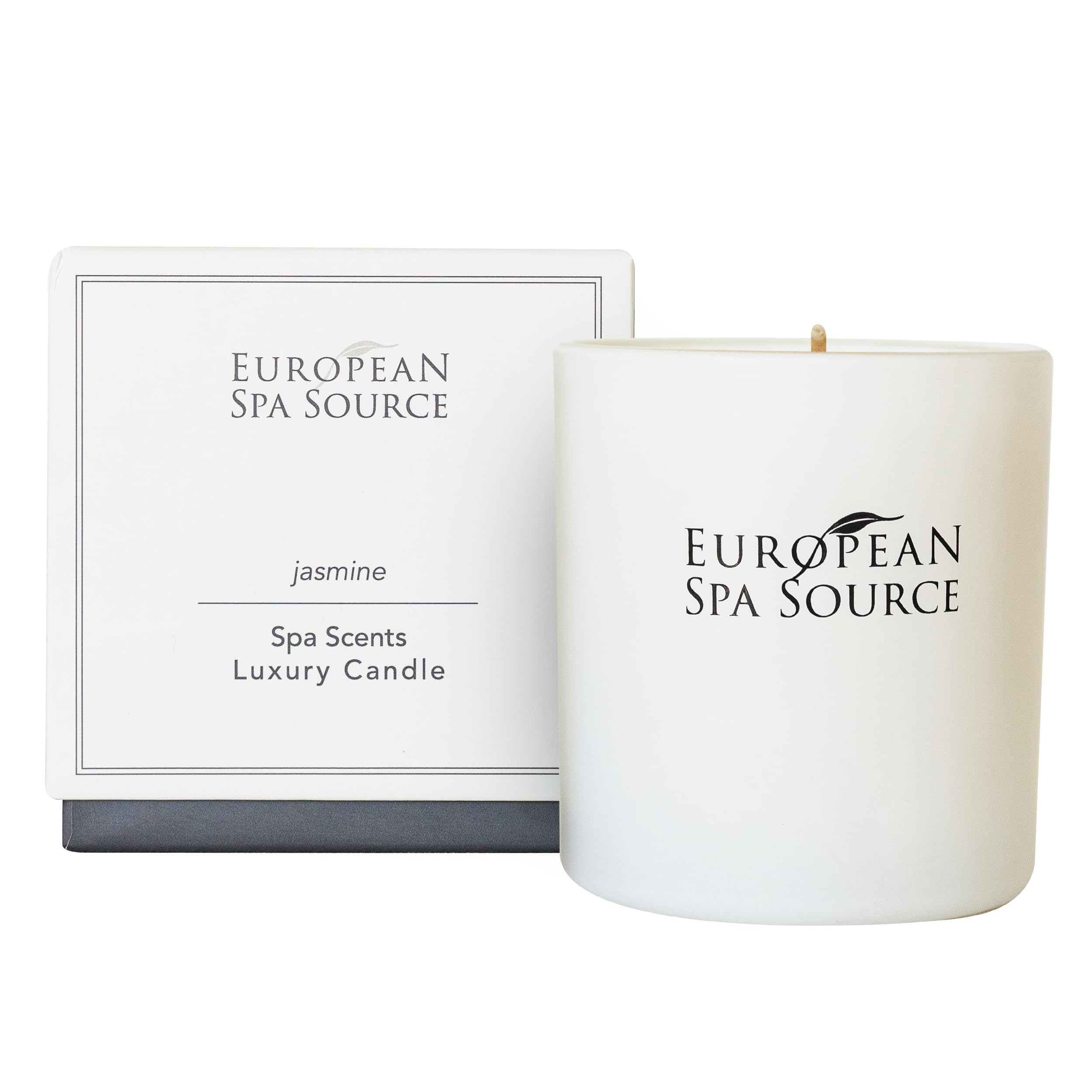 European Spa SourceJasmine Luxury Candle for Aromatherapy, Soy Wax Candle, Hand Poured, at Home Spa Experience Promoting Relaxation, 45 Hours of Burn Time