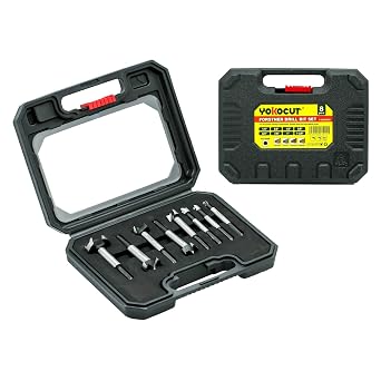 Forstner Bit Set 8Pcs Hex Shank, Wood Drill Bits Set with Multi Sided Shank, Forstner Bits for Woodworking
