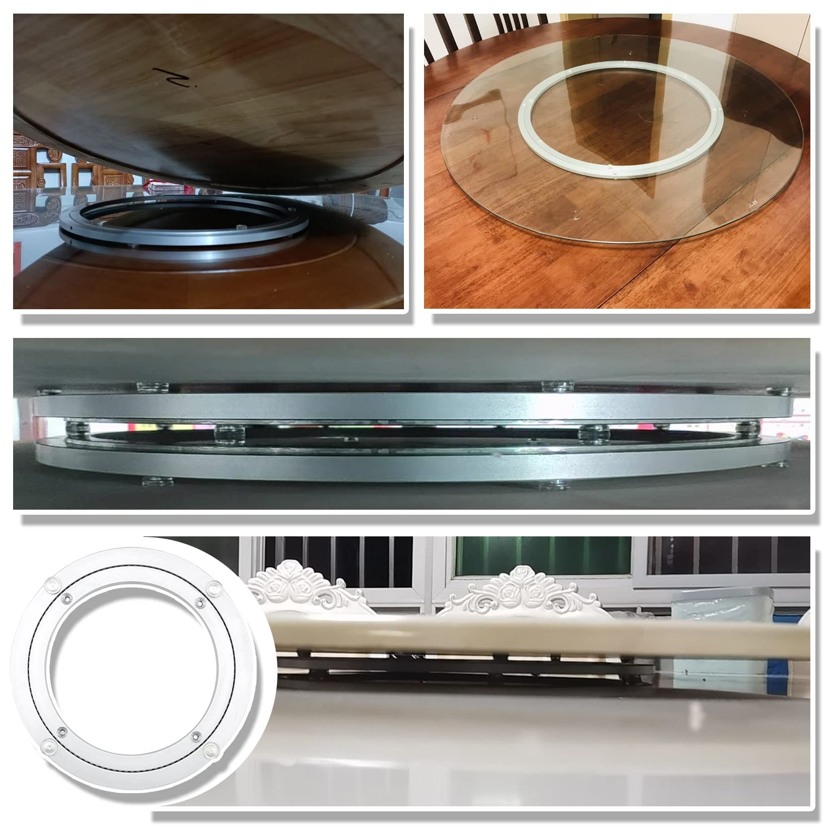 Łożysko obrotowe ze stopu aluminium, Łożysko obrotowe gramofonu ze stopu aluminium srebrnego, różne rozmiary(40Cm)