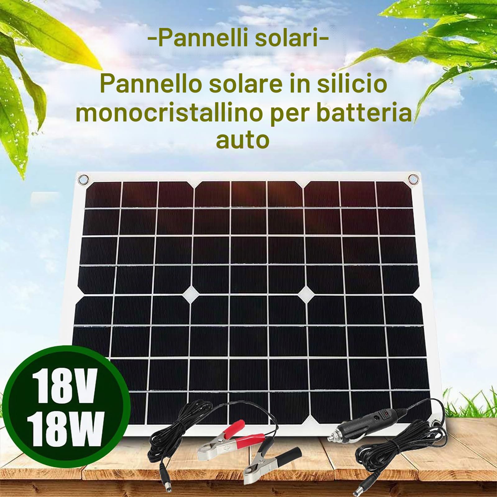 Kit pannello solare off-grid da 6000 W con pannello impermeabile da 18 W e regolatore di carica da 30 A for camper e avventure all'aria aperta