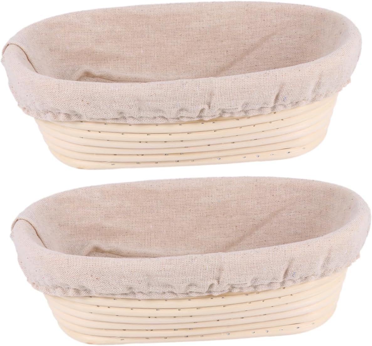 SECFOU Natural Rattan Bread Proofing Basket Set Bread with Fabric Liner for Sourdough Proofing
