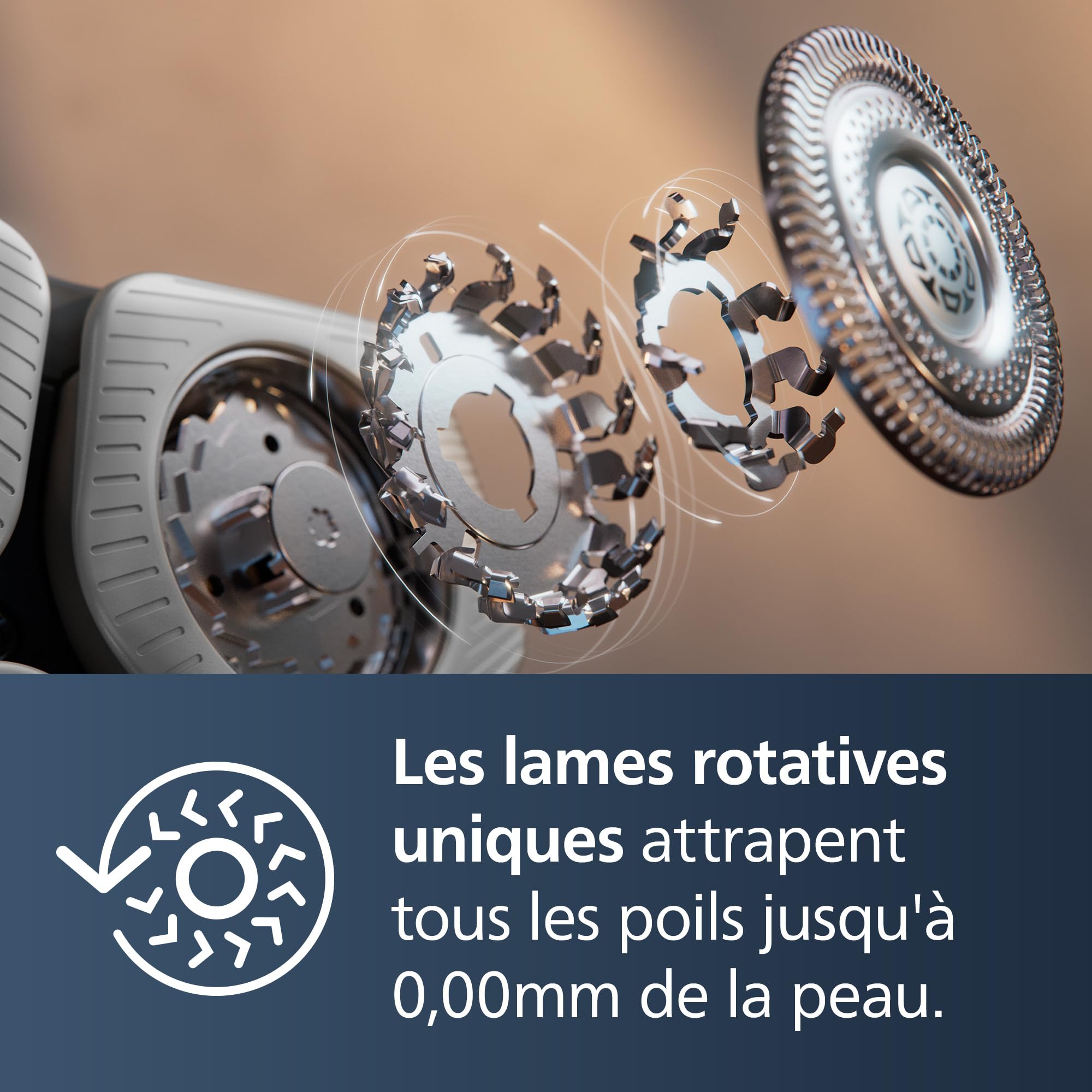 Philips S9000 - rasoir électrique Wet & Dry pour hommes couleur Argent chromé avec lames Lift & Cut, technologie SkinIQ, tondeuse à barbe, socle de charge et étui de transport (modèle S9975/35)