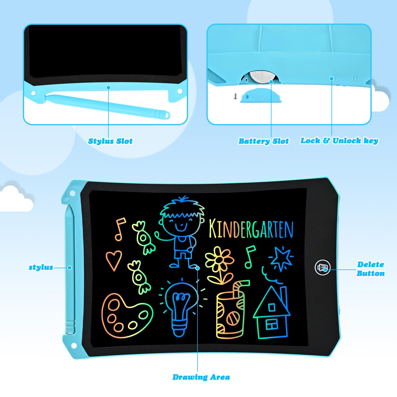 Spielzeug ab 3 4 5 6 7 8 9 Jahre,cimetech LCD Schreibtafel Kinder 8,5 Zoll Maltafel Adventskalender 2025 Spiele Weihnachten Geschenk Mädchen Jungen Malen Nach Zahlen - 2