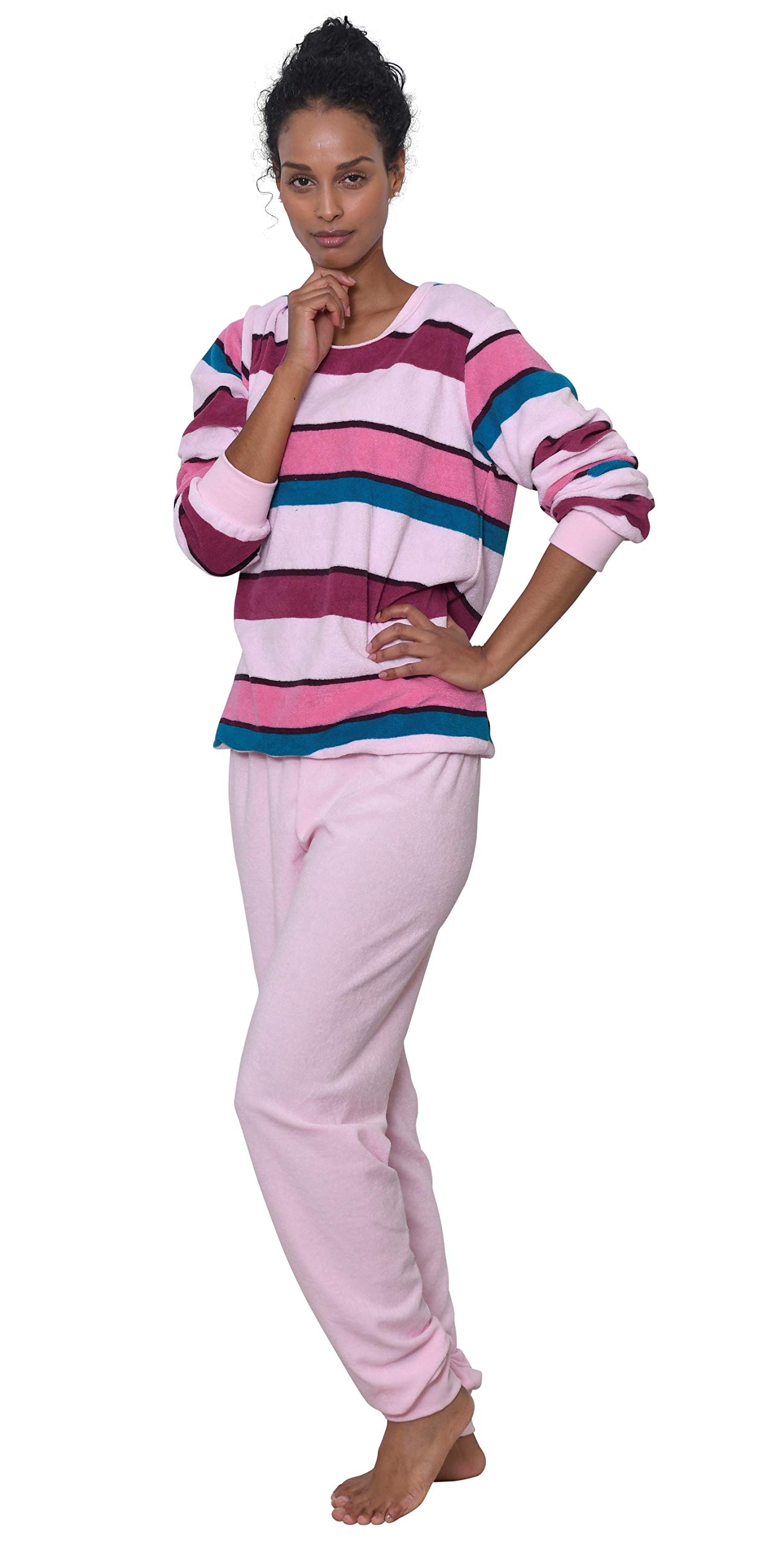 Camicia da notte aperta con dettagli in Interlock di cotone 40-54 - Fa
