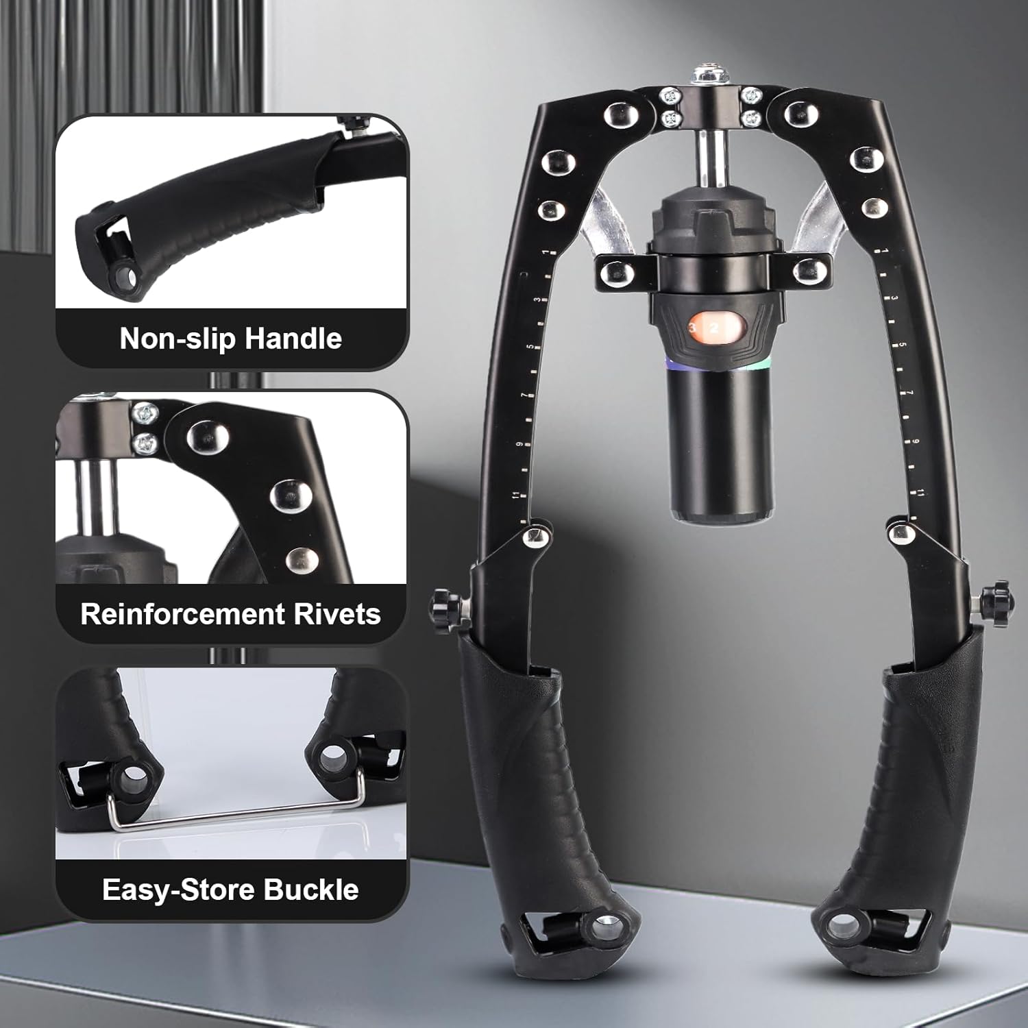 2025 New All-in-One Adjustable Hydraulic Power Chest Press Machine, Chest Expander & Forearm Strengthener, for Upper Body & ABS Fitness (Without Wheels)