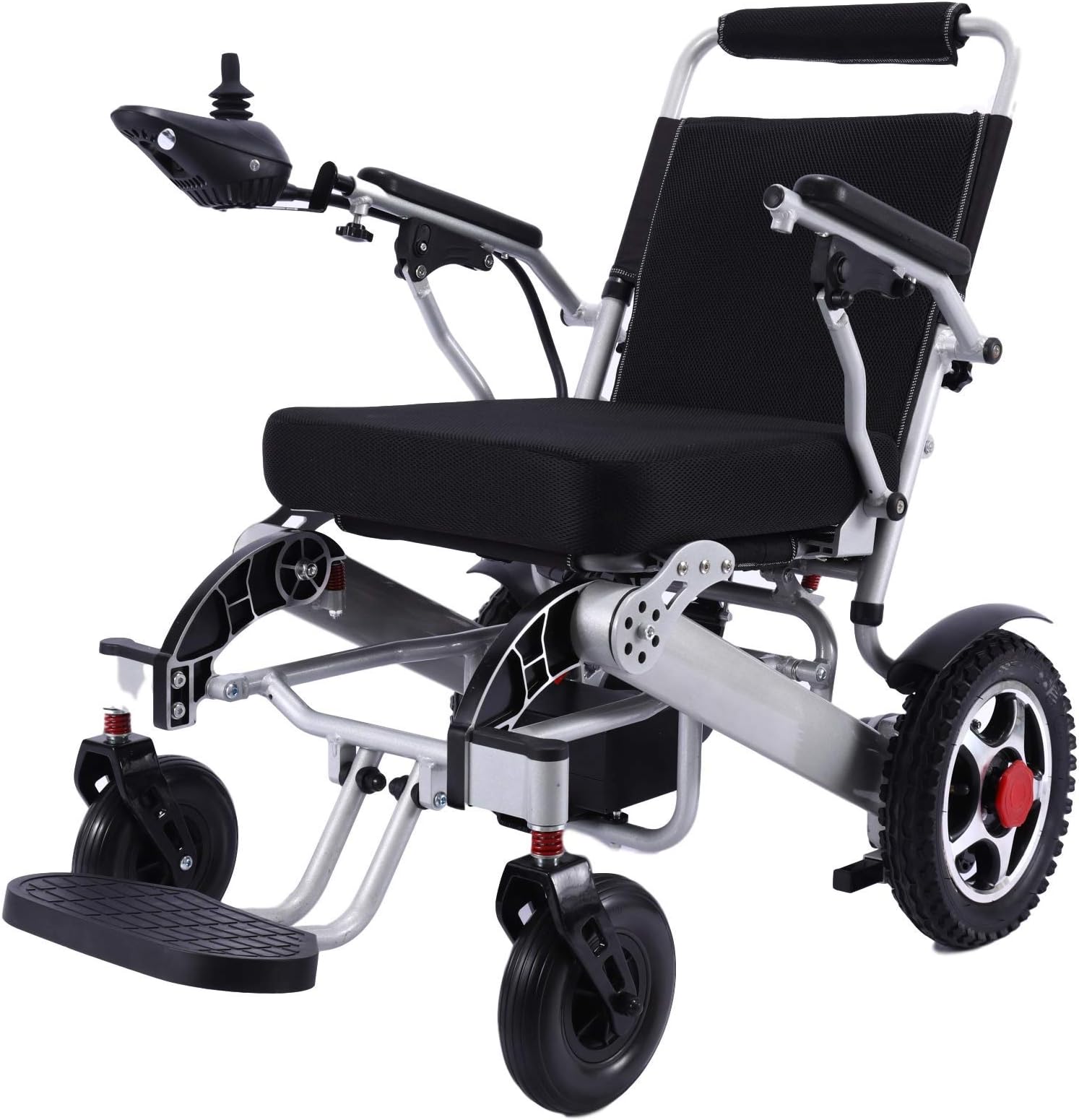 Fold & Travel Lightweight Motorized Electric Power Wheelchair Scooter, Aviation Travel Safe Electric Wheelchair Scooter Heavy Duty Power Wheelchair