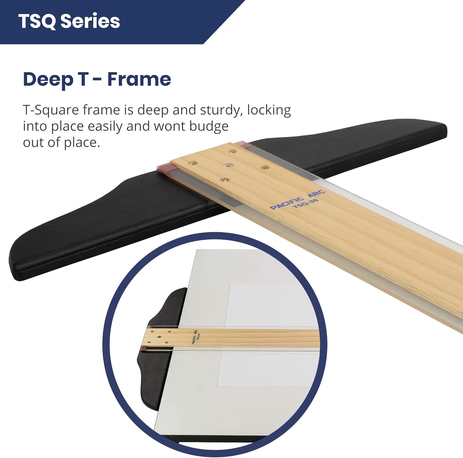 Pacific Arc 30 Inch T Square, Traditional Maple Blade with Acrylic Edge