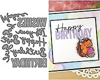 Vista 6 de DzIxY Palabras Feliz Cumpleaños Troqueles de corte de metal para hacer tarjetas de papel de grabación en relieve Troqueles Sets Álbum Scrapbooking