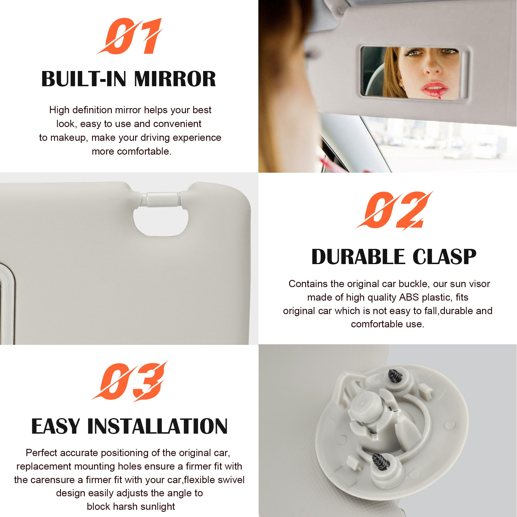 Aazon.co: Driver Left & Passenger Right Side Sun Visor Replaceent Copatible With Nissan