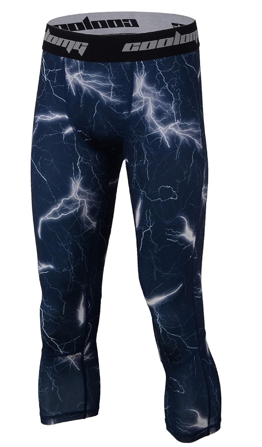 Buy COOLOMG Men's Compression Pants 3/4 Tight Pants Base Layer Running