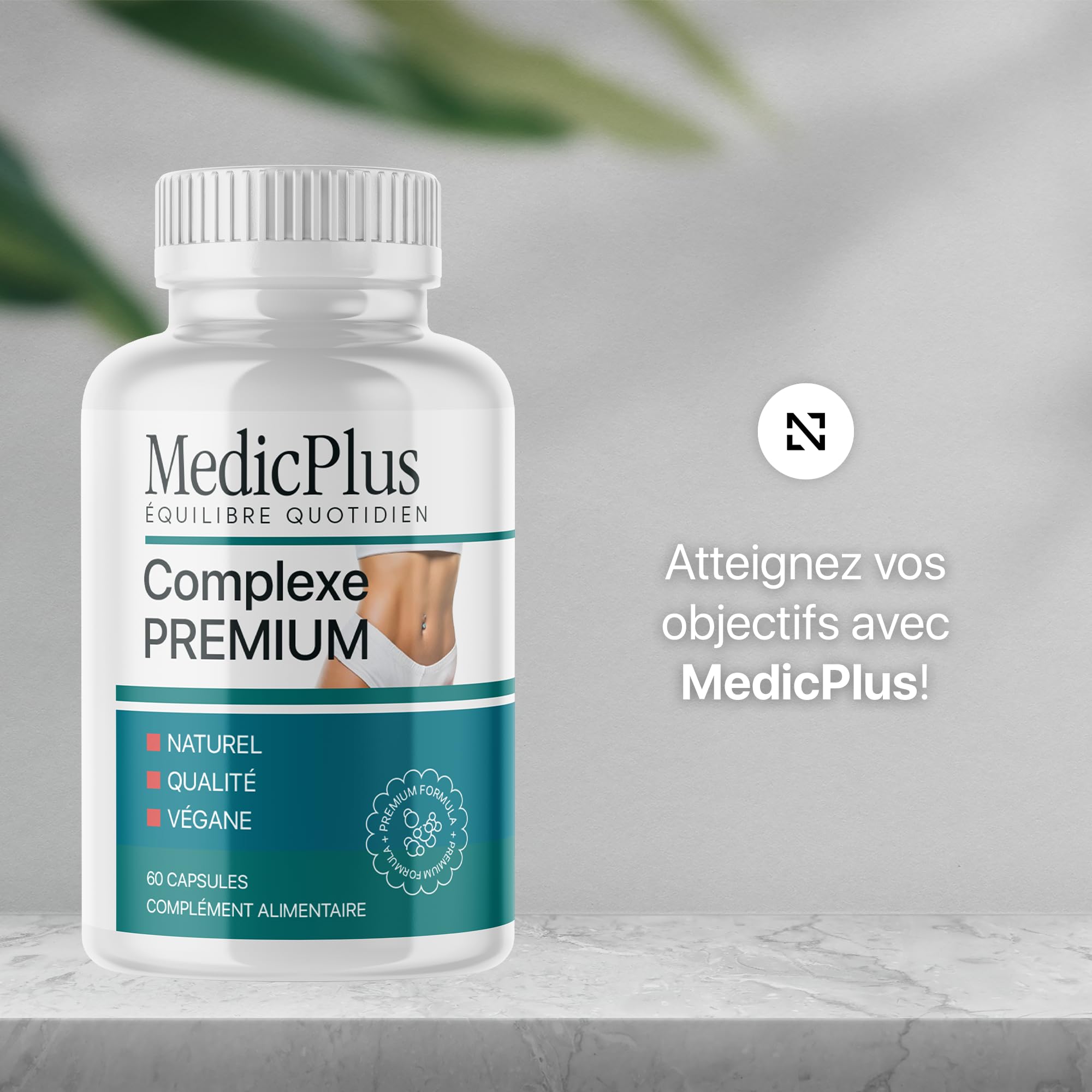 MedicPlus Gélules - Ingrédients Naturels pour Hommes et Femmes - 60 Capsules pour 1 Mois
