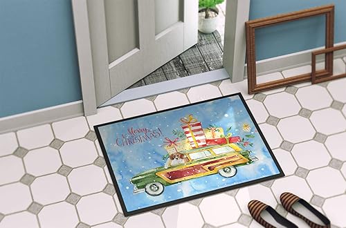 Miniatura 2 de Caroline's Treasures CK2442MAT - Felpudo con diseño de Beagle con texto en inglés "Merry Christmas", de 18 x 27 pulgadas, para interiores y