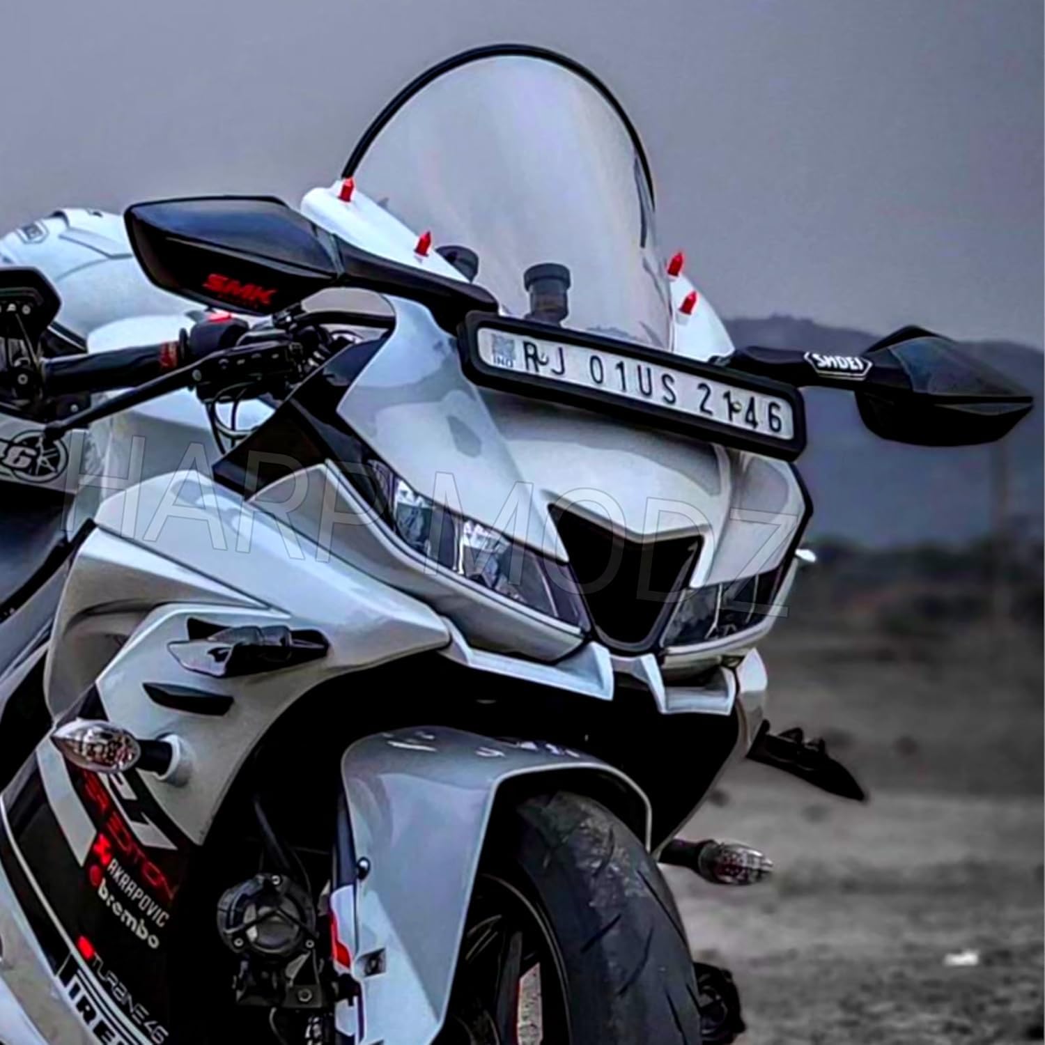 R15 V3 Indonesian Bubble Visor Windshield Wind Deflector Transparent Clear White Color-image-29