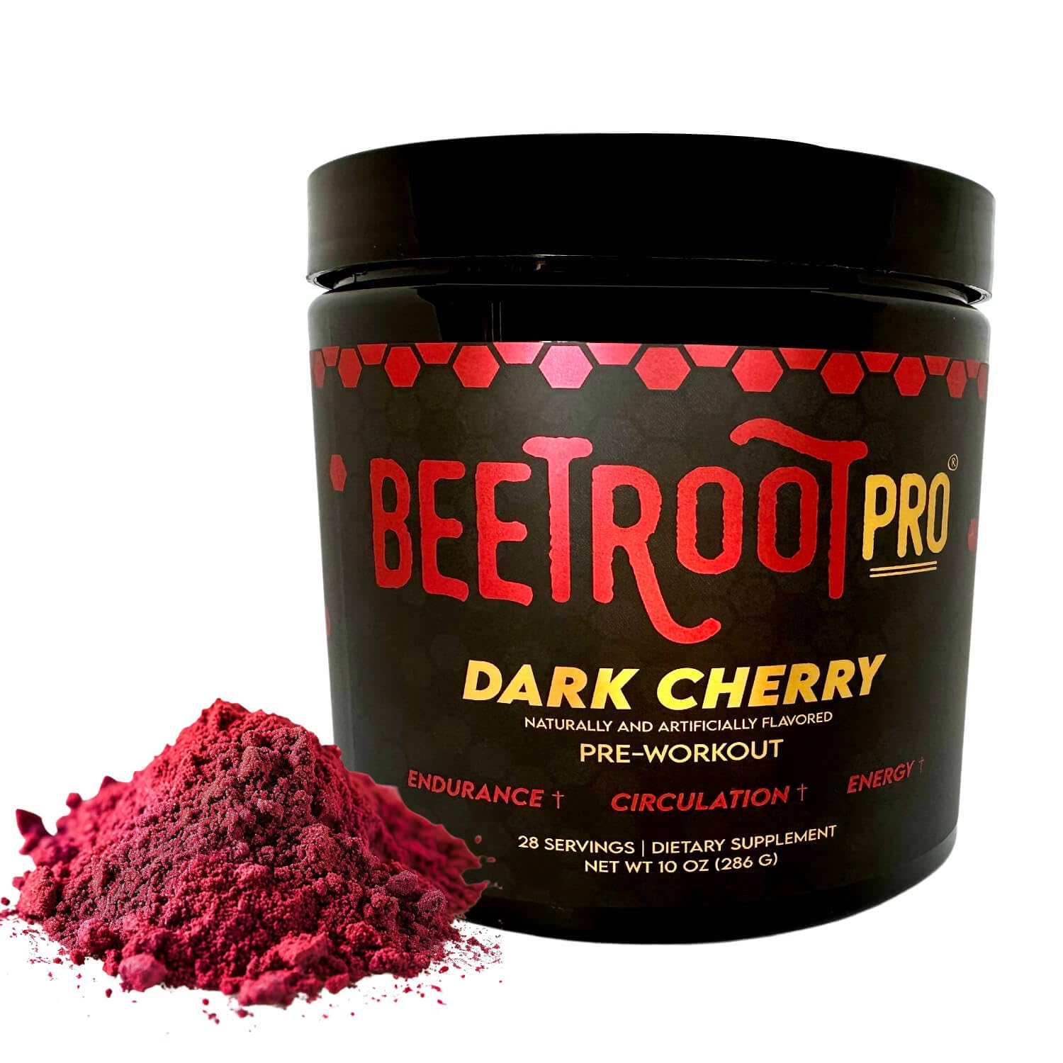 Beetroot Pro Pre-Workout Beet Powder, Fast Acting Nitric Oxide, Muscle Strength, Endurance, Boost Energy, Circulation and VO2 Max