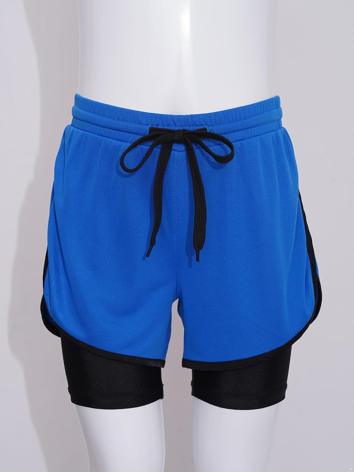 Kaerm Kids Boys 2 in 1 Quick Dry Athletic Shorts 2 in 1 Running Shorts with Compression Lining Cycling Jogging Gym Bottoms