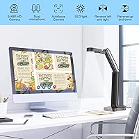 Vista 2 de Cámara de documentos USB de 8 MP para profesores y aula para tamaño A3 A4 con doble micrófono, luz LED de 3 niveles, arriba y abajo, inversión