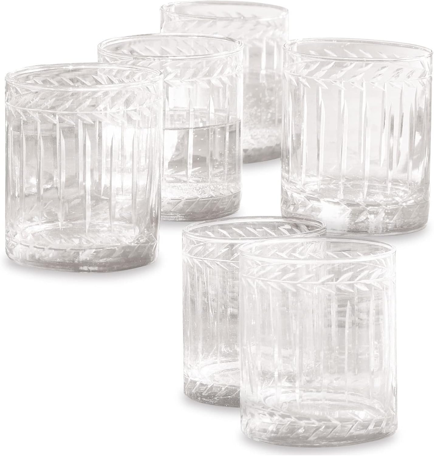 LOBERON LOBERON Set di bicchieri Padiès | Set di bicchieri con raffinata incisione nel vetro | Forma classica | Decorazione senza tempo | Lavabili in lavastoviglie | 6 bicchieri, trasparente