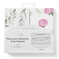 Vista 22 de TotAha Paquete de 2 sábanas de cuna de animales de la selva para niñas y niños, sábana bajera para cuna neutra para colchón estándar de cuna