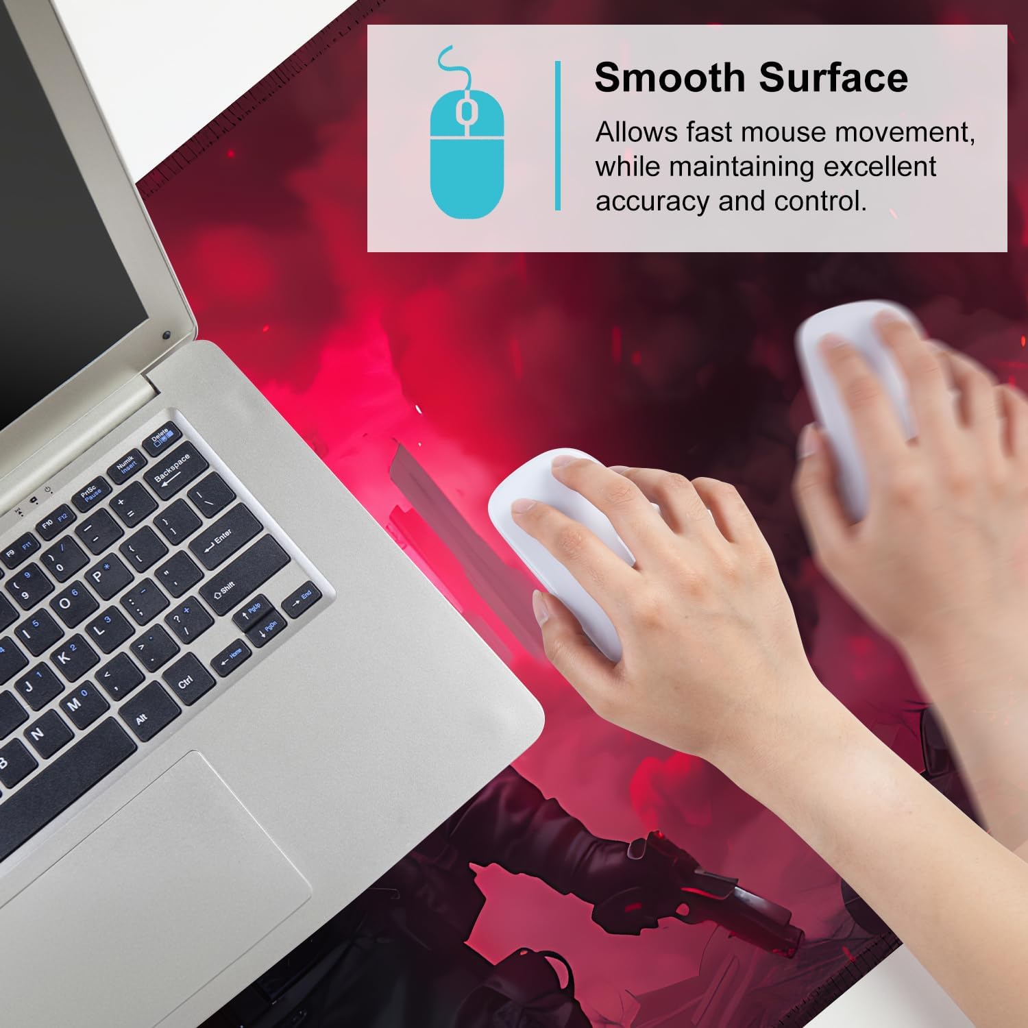 Mouse Pad Gaming Mousepad 35.4 x 15.7in Large Mouse Pad for Keyboard and Mouse with Anti-Slip Rubber Base, Keyboard Pad Mouse Mat for HomeOffice,Soldier and Dystopian City