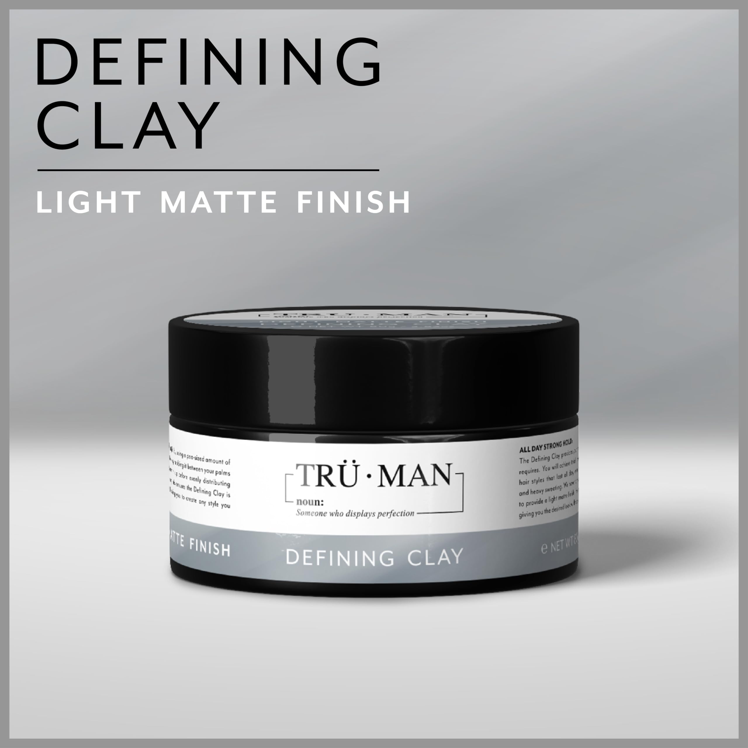TRU•MAN Defining Clay: All-Day Strong Hold Improves Texture & Thickness, All Hairstyle Types, 80g, 2.82 Oz - Image 2