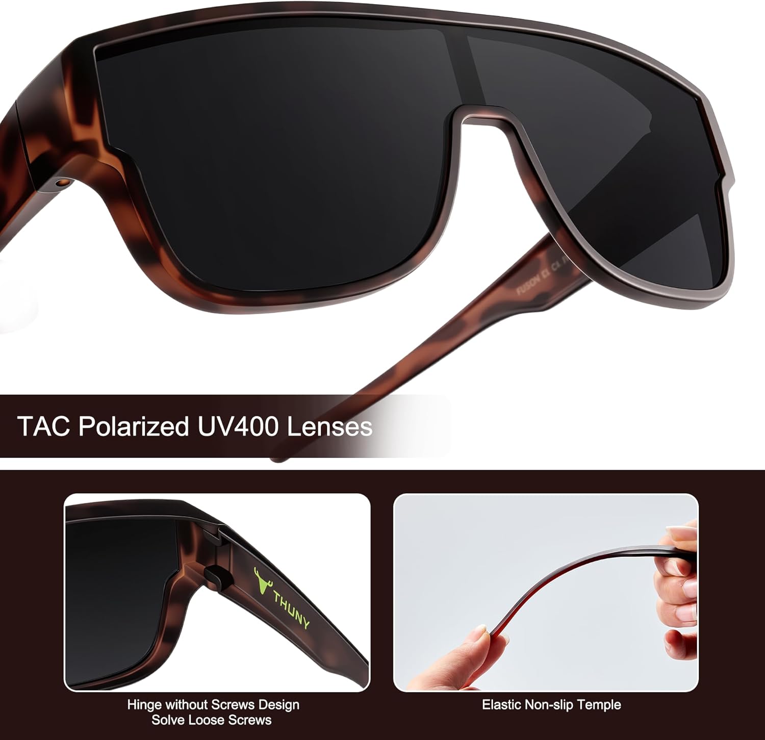 THUNY Polarized Fit Over Glasses Sunglasses for Men Women,Ultralight Wrap Around Sunglasses Over Glasses for Driving Cycling