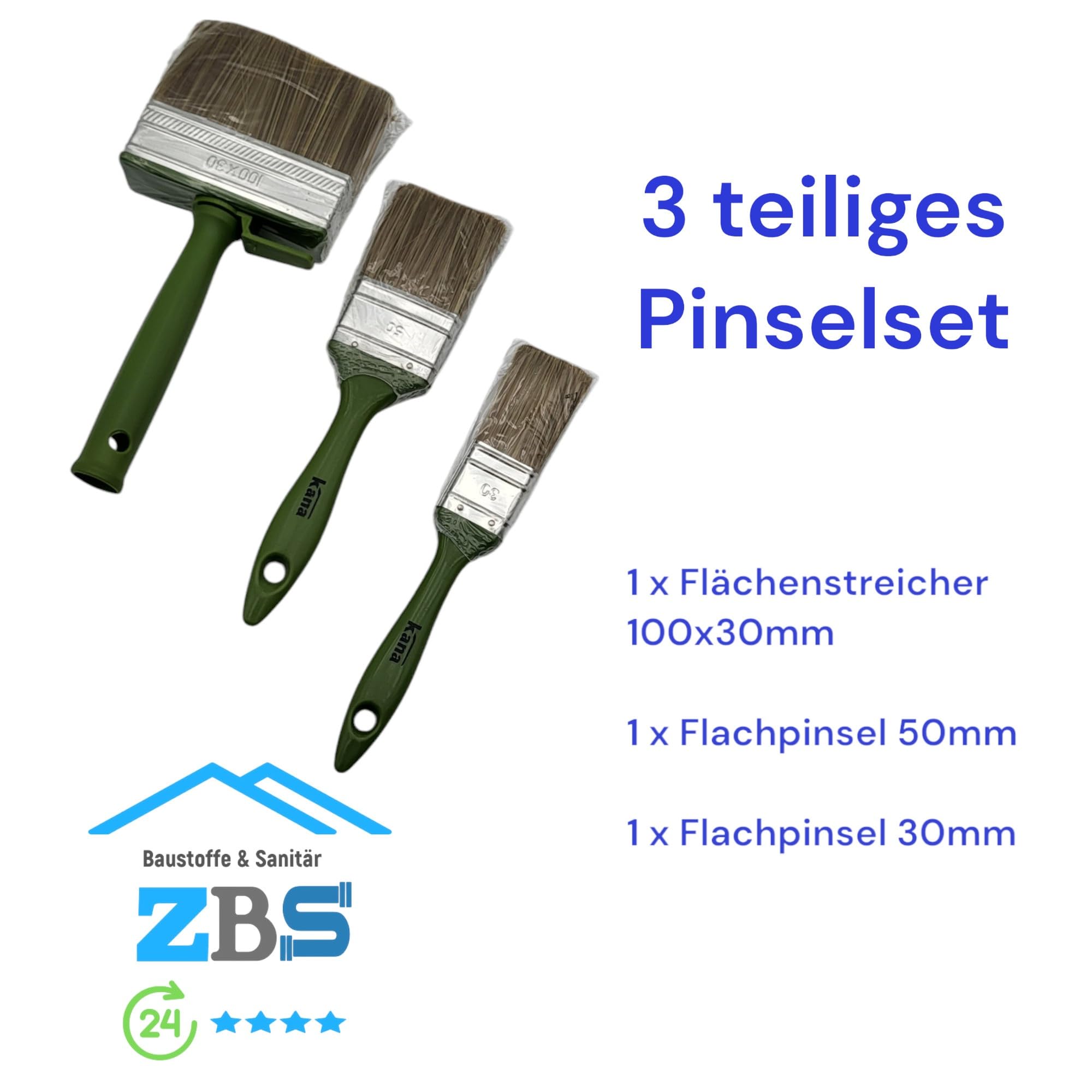 zbs24 Gori 88 Compactlasur nussbaum 5 Liter Holzschutzlasur, tropfgehemmte Mittelschichtlasur, inkl. 3-teiliges Pinselset zur einfachen Verarbeitung der Lasur
