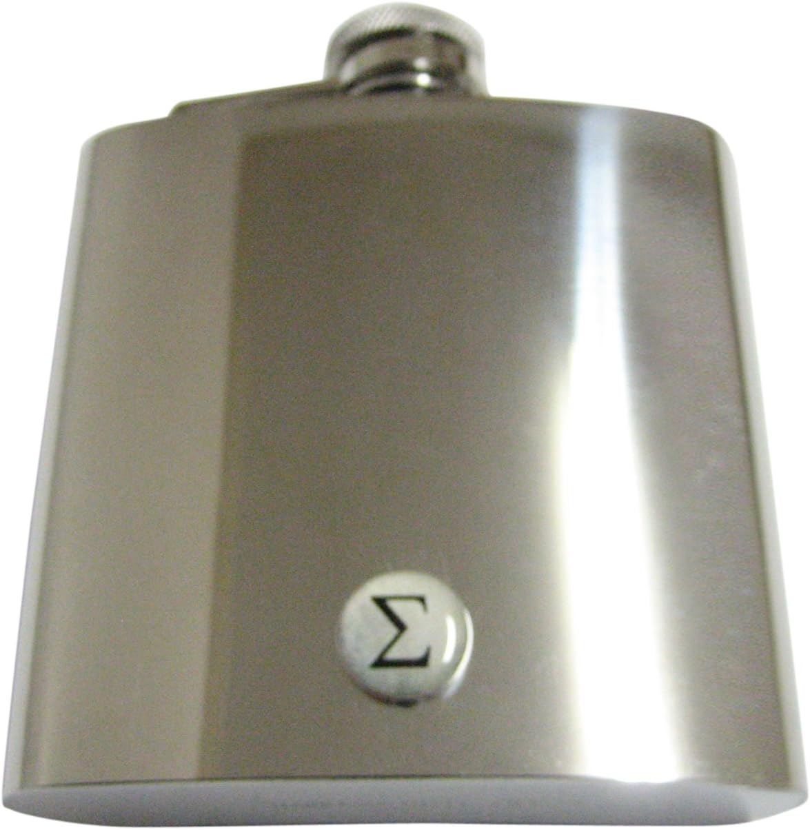 Kiola Designs Mathematical Greek Sigma Symbol 6 Oz. Stainless Steel Flask