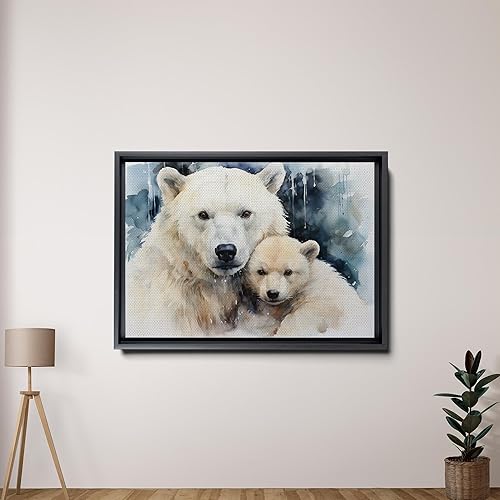 Miniatura 2 de Fox Mother Cub Prints, In The Style Of Stencil,Based, Ivory, Kids Wall Art, Kids Wall Art Display, Mom And Baby Animal Art Print, Wall Art, Wall