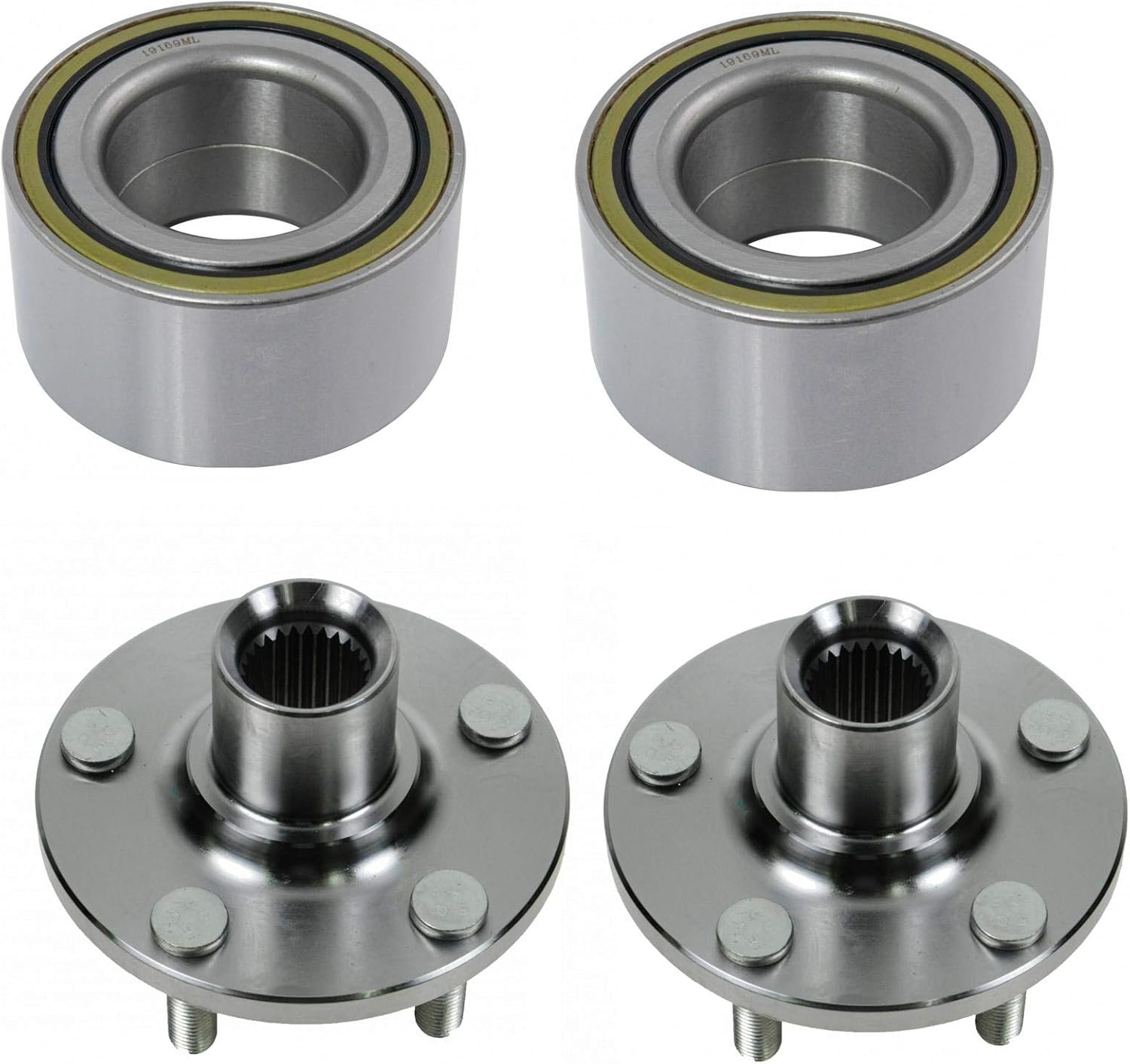 TRQ 2 Piece Front Wheel Bearing & Hub Kit Set Compatible with 2002-2010 Chrysler PT Cruiser 2002-2005 Dodge Neon