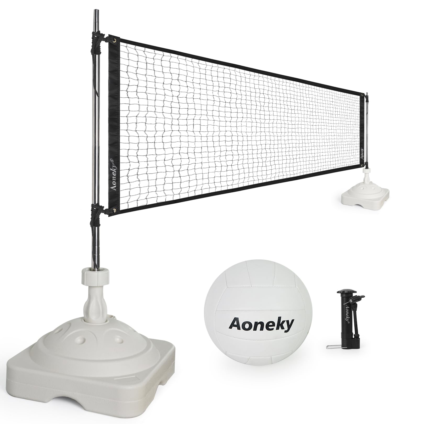 Aoneky 15/21ft Swimming Pool Volleyball Set - Pool Volley Game Set (21ft)