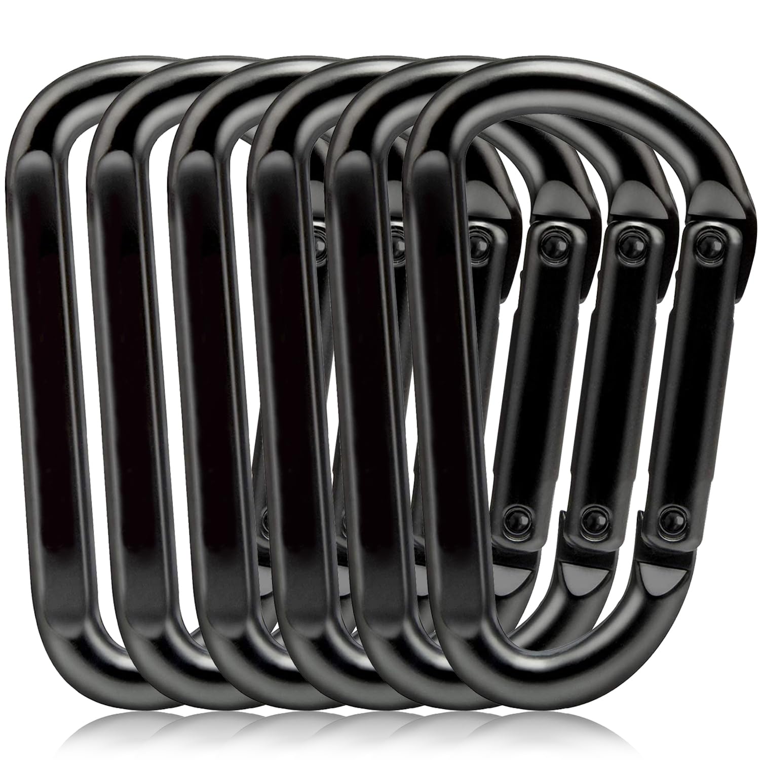 EZYA Mosquetón resistente, 850 libras - 7.6 cm mosquetones de hierro para llaves, gimnasio, camping, accesorios de senderismo - Ganchos de llavero de anillo en D para hamacas, mochilas, equipo al aire