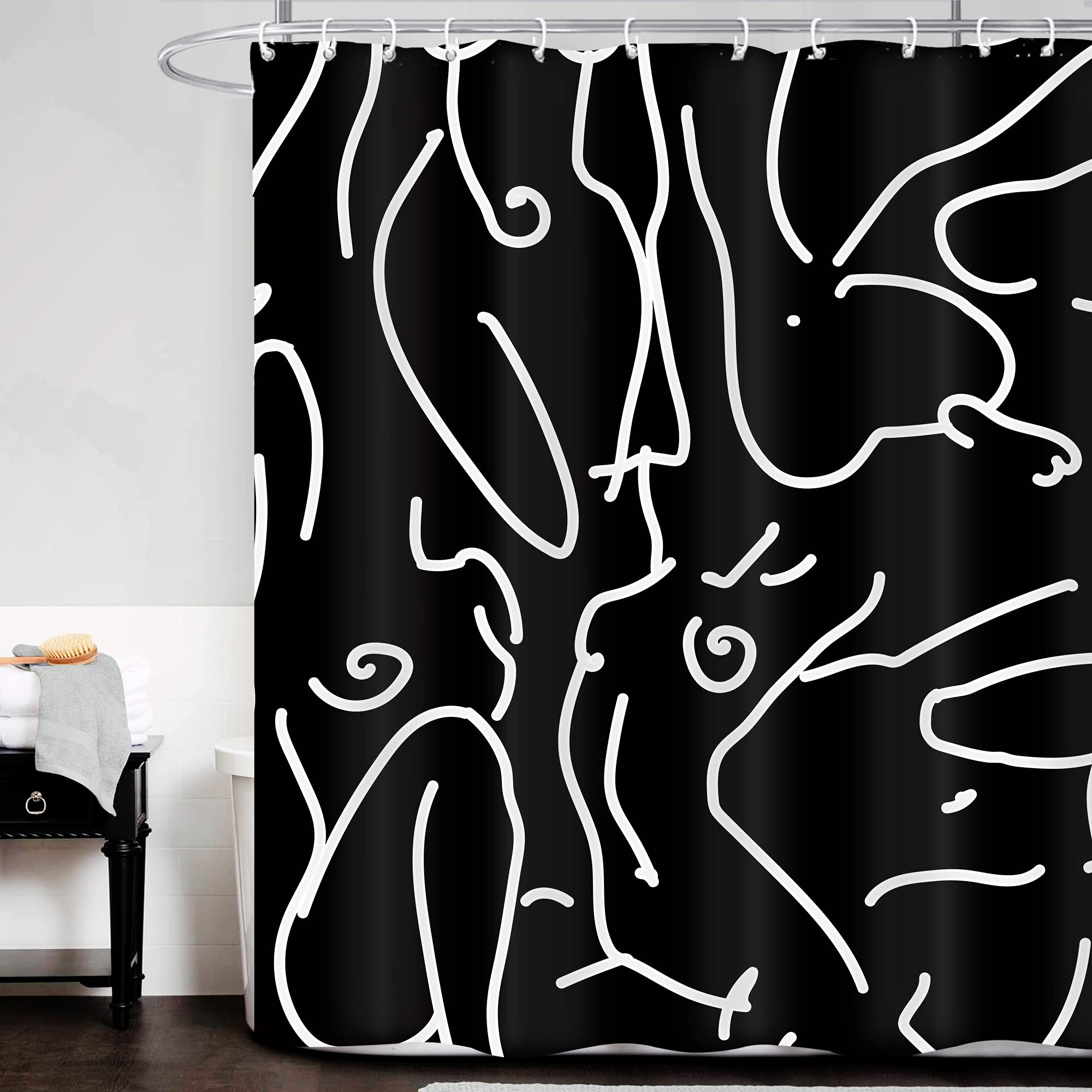 Nude torso line art shower curtain nude shower curtain nude line