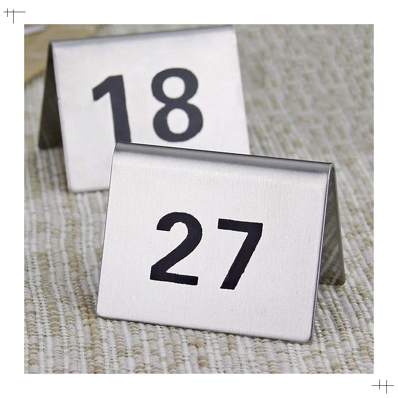 Tischnummernständer im Zeltstil für Restaurants, Bars, Partys, Hochzeiten. Tischnummern-Tischkarten, 1-50 1-100 stapelbare Tischnummern aus Metall, platzsparend, doppelseitige digitale Karten (1