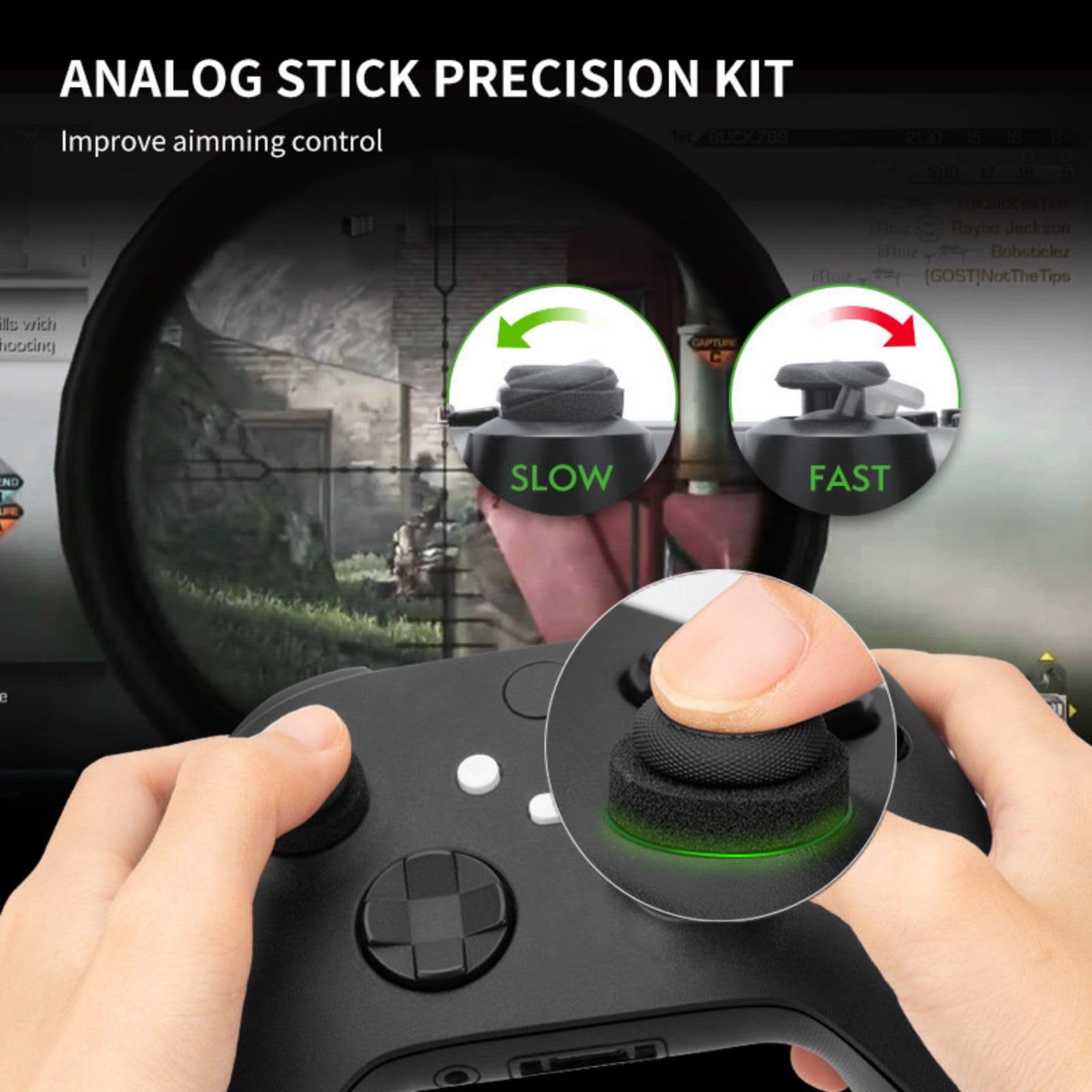 NiTHO Gaming Kit pour Manettes Xbox Series X/S, Ensemble Complet d'Améliorations - Poignées en Silicone Anti-Transpiration, Boutons de Contrôle, Anneaux de Précision, Accessoires pour Xbox Series X/S
