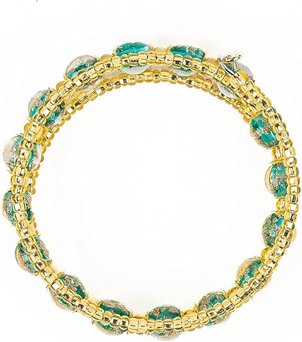 Miniatura 2 de Sospiri Venezia Pulsera de mujer con 16 cuentas de cristal de diámetro de 0.315in, pulsera original de cristal de Murano, idea de regalo hecha en