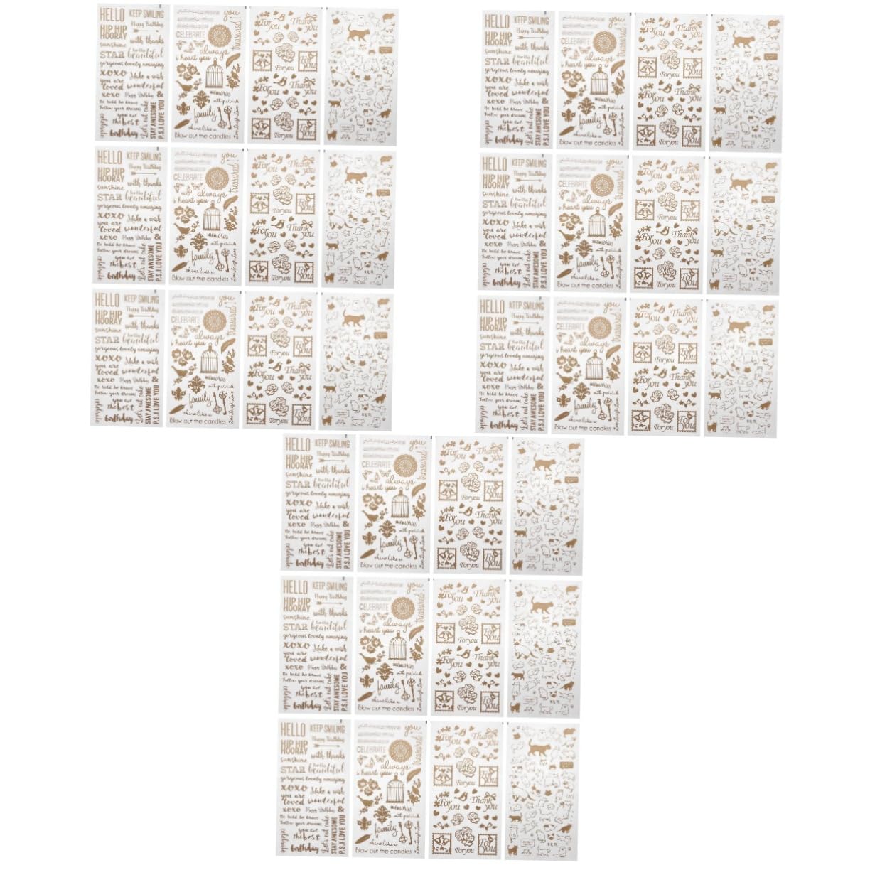 NUOBESTY 3 Series Etiqueta Engomada De Cristal Epoxi Cristales Pegajoso Stickers Personalizados Stickers Infantiles Materiales De Artesanía De Resina Suministros De Resina 12 Piezas X 3