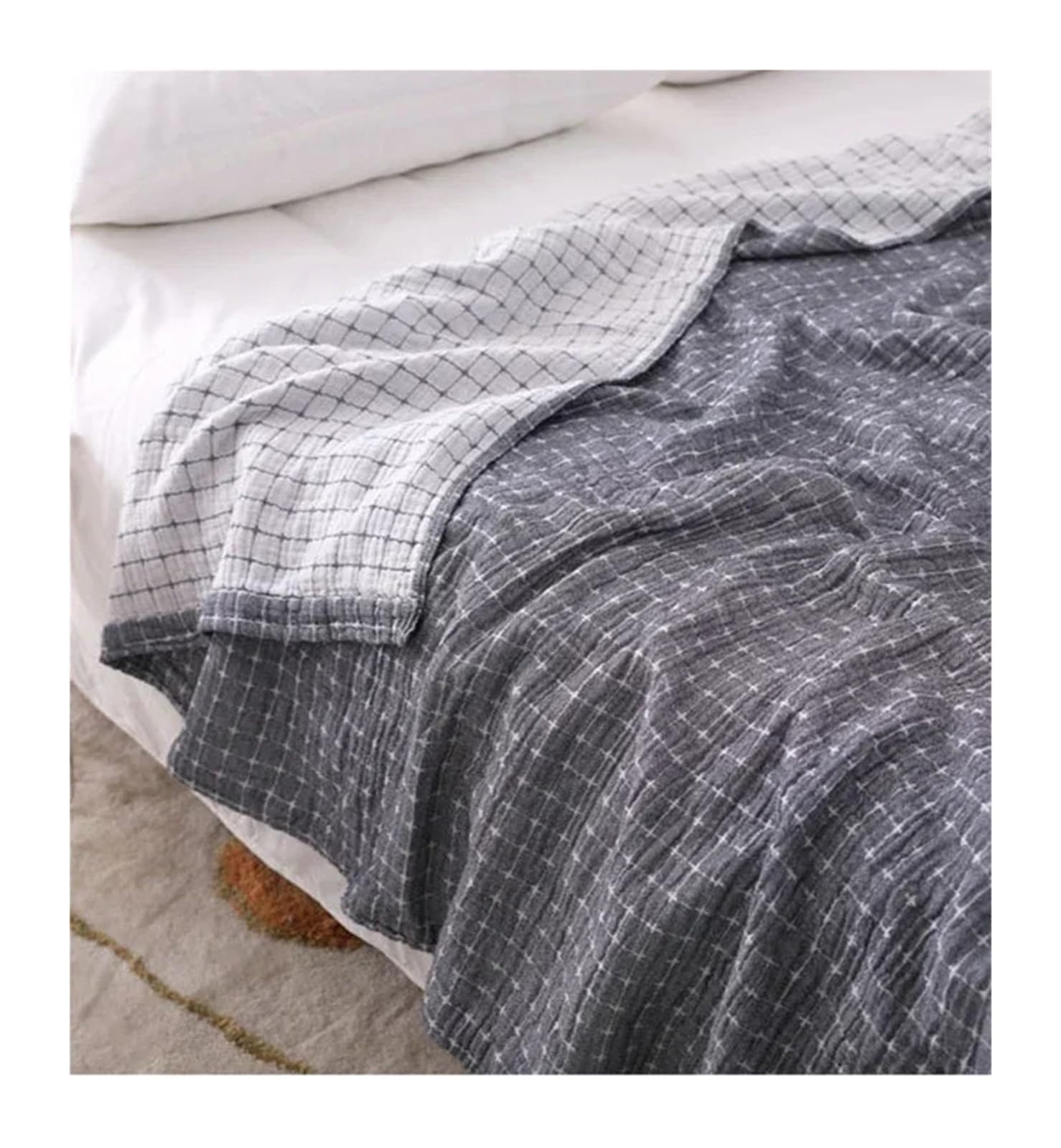 Muslin Gauze Throw Blanket Multicolor 150x200 200x230cm(Color1,200x230cm)