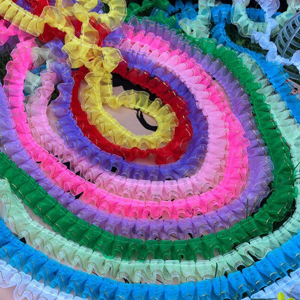 Amazon.com: GNSN 19 Yard Frill Ribbon Pleated Ruffled Tulle Trim