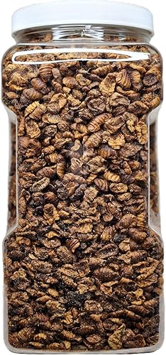 Miniatura 2 de Aquatic Foods Inc. Pupas de gusano de seda, liofilizado para koi, peces de estanque, tortugas, peces grandes. El gusano de seda es rico en lípidos y