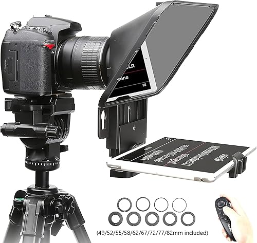 Miniatura 6 de Desview Teleprompter T3 Teleprompter con control remoto funciona con iPad/Tablet/Smartphone de hasta 10 pulgadas de alto espejo Soporte de espejo