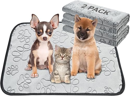 Qeils Almohadillas Reutilizables para Cachorros, Paquete de 2 Almohadillas Lavables para Orina de Perros, Almohadilla Antideslizante Impermeable