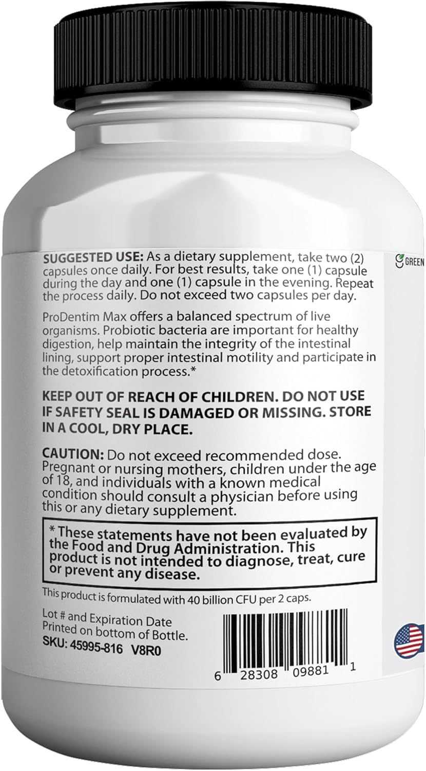 Prime Max Biome Probiotics 40 Billion CFU – Extra Strength Skin & Gut Support with MAKTrek® Bi-Pass Technology – 4 Strains + Prebiotics – Non-GMO, Gluten-Free, 60 Capsules (2)