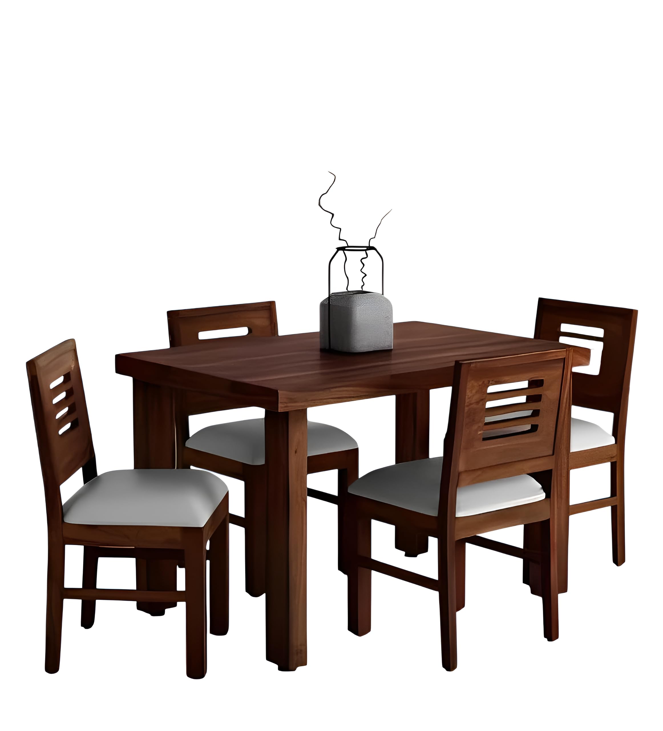 Solid Sheesham Wood Four Seater Dining Set for Dining Room | Kitchen | Restaurant | Hotel | Durable & Comfortable Dining Set | Finish Color - Honey Teak Finish |-image-27