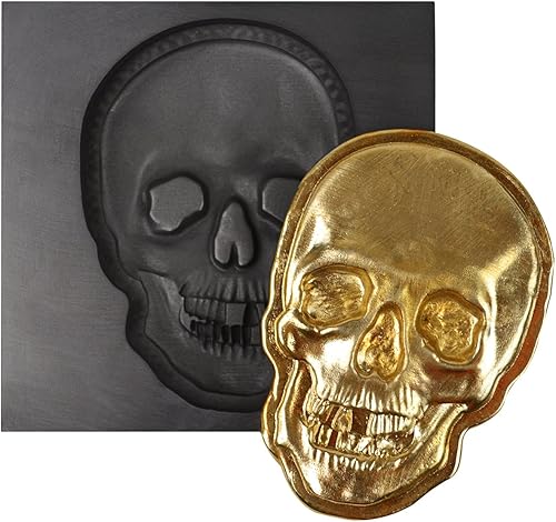 Pequeño - molde del lingote del grafito del cráneo 3D para la fusión del cobre de la plata del oro de la fundición del metal precioso