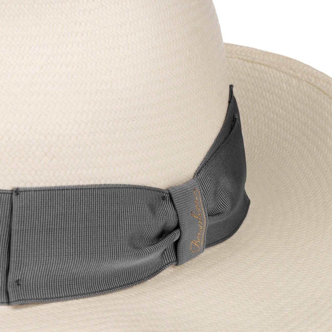 Borsalino Sombrero Panamá Big Brim Mujer/Hombre - Made in Italy Paja de Bogart con Banda Grosgrain, Grosgrain Primavera/Verano Verano