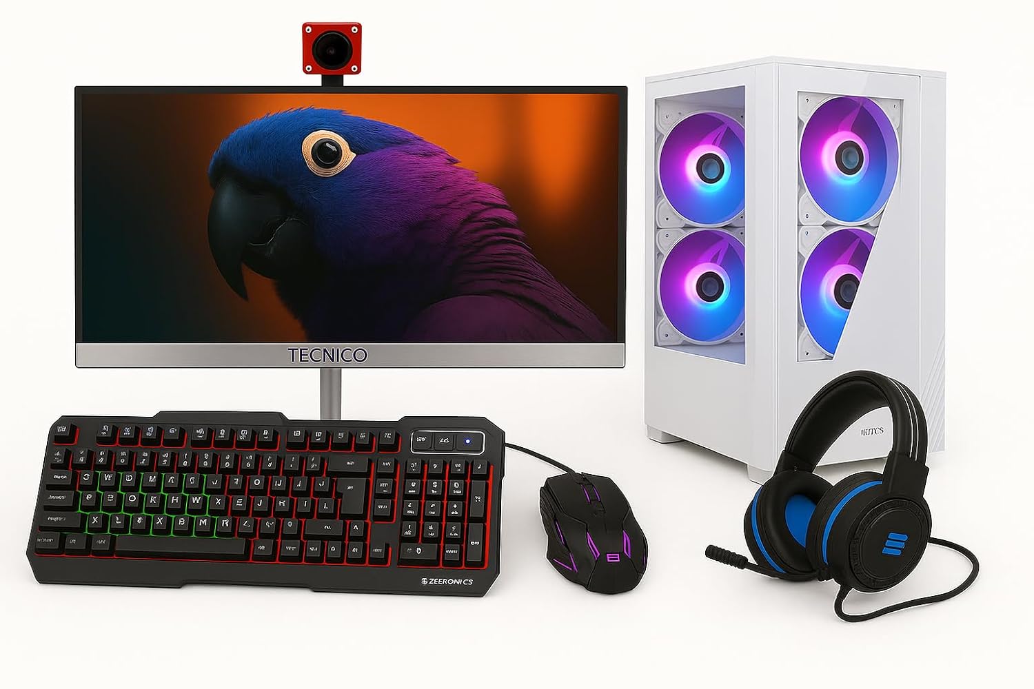 TECNICO Gaming Desktop PC, i5 3470, 16GB DDR3, 512GB SSD, 4GB Graphics, 22-inch IPS Borderless Monitor, RGB Keyboard Mouse Headphone Set, Webcam, WiFi 12 71A2qlrwhrL. SL1500