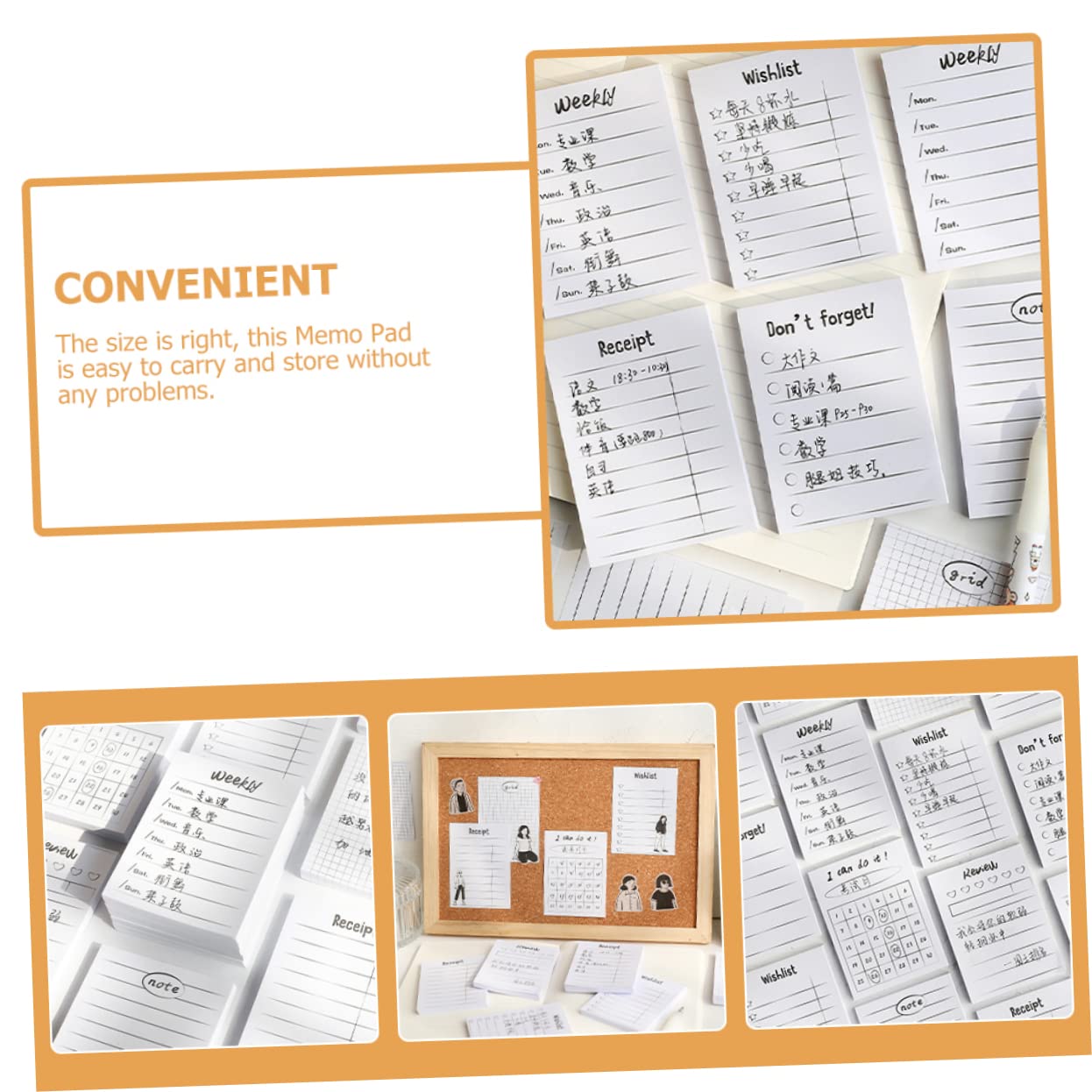 NUOBESTY 3 Set Carta Di Pianificazione Del Programma Adesivi Taccuino Piccolo Promemoria Notepadi Piccoli Quaderni Evidenziatori Pastello Sottomano Da Scrivania Blocco Note 16 Pezzi * 3