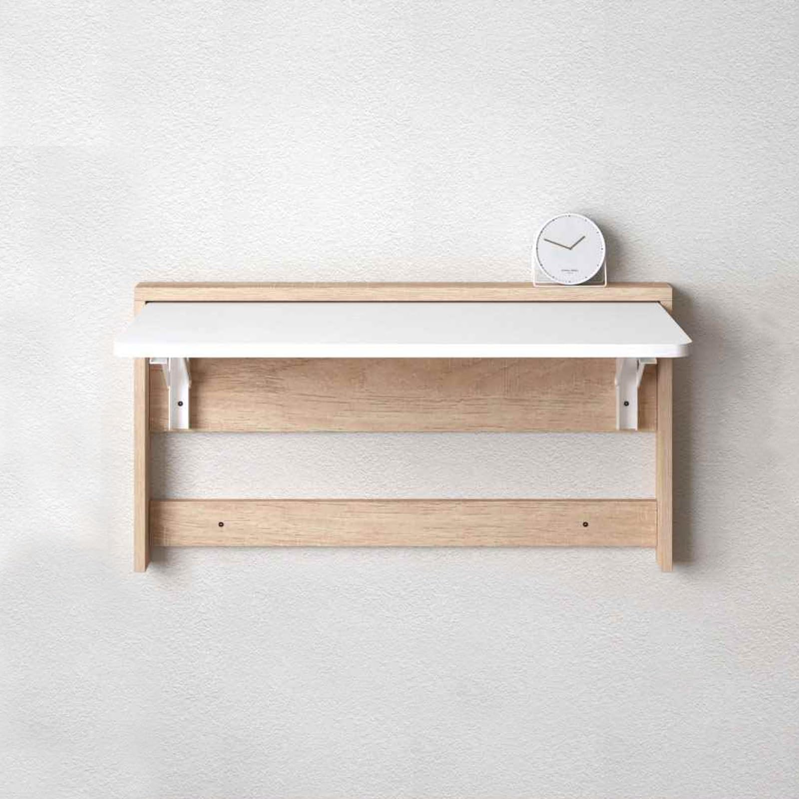 Bureau pliable mural petit espace table rabattable beige 33x19
