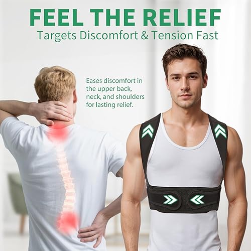 Miniatura 5 de Corrector de postura para mujeres y hombres  alisador de espalda mejorado para un alivio eficaz del dolor de espalda baja, soporte de espalda para